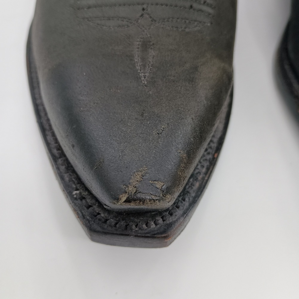 Lucchese 1883 Mens Black Leather Mad Dog Cowboy Boots N1560 Size 11.5 Extra Wide - Picture 4 of 14